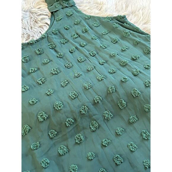 Swiss Dot Women’s V-Neck Green Tank Size 2XL - Picture 3 of 3
